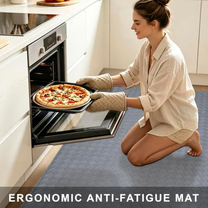 Kitchen Mats and Rugs Cushioned Anti-Fatigue, 35.4" x 59.1", Gray - color: Grey, size: 59.1"L x 35.4"W x 0.4"Th
