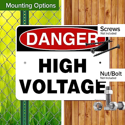 Danger High Voltage Sign, 24x30 Inches, Rust Free .063 Aluminum, Fade - size: 24x30 - Aluminum