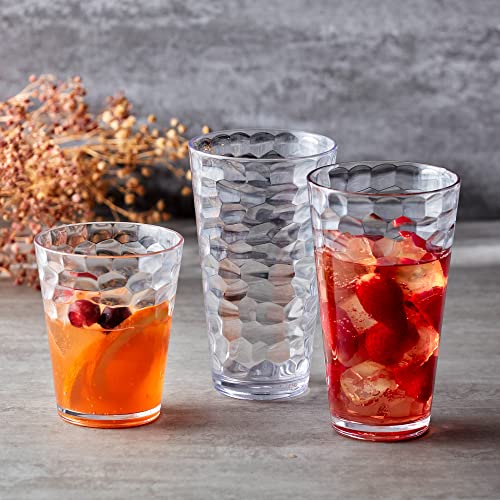 Amazing Abby - Iceberg - 24-Ounce Plastic Tumblers (Set of 8), Plastic Drinking Glasses, All-Clear High-Balls, Reusable Cups, Stackable, BPA-Free, Shatter-Proof, Dishwasher-Safe - color: All-Clear