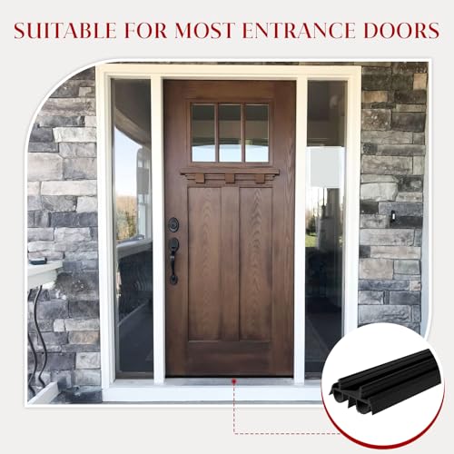 2 Pcs 36" Black Double Bubble Kerf Door Sweep - color: Black