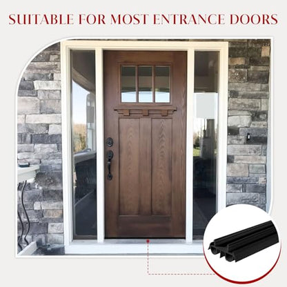 2 Pcs 36" Black Double Bubble Kerf Door Sweep - color: Black