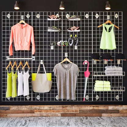 Heavy Duty Gridwall Panels Commercial Grade Grid Panel for Retail Display Wall, 2' Width x 5' Height, White (Pack of 4) - color: White, size: 2'x5'(4 Pack)