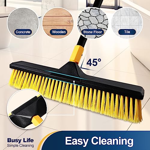 Yocada 18 Inch Push Broom Heavy-Duty Outdoor Commercial Broom Brush