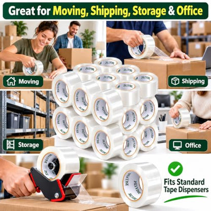 Heavy Duty Clear Packing Tape, 18 Rolls, 1.88 in x 55 Yd