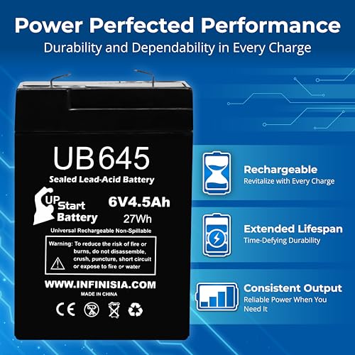 6V UB645 6 Volt 4.5AH Exit Sign Battery Replacement