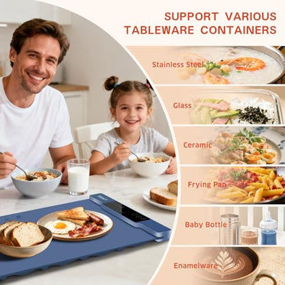 LIFENG Food Warming Mat,Warming Plates to Keep Food Warm - color: Blue, size: 35.43x13.39Inch