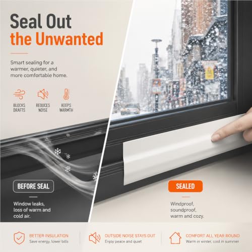 ZOMPAGO Duct Tape for Window Sealing,Draft Seal Weather Strip 2.4inx33FT - color: White Tape, size: 2.4inx33FT