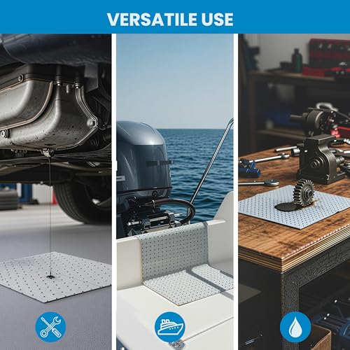 Oil Absorbent Pads – Heavy-Duty 15"x18" & 7.5"x18" Meltblown Polypropylene Mats | Tear-Resistant, Hydrophobic, Reusable, Fast Oil Cleanup for Automotive, Marine & Industrial Use (100, 15in x 18in) - size: 15in x 18in