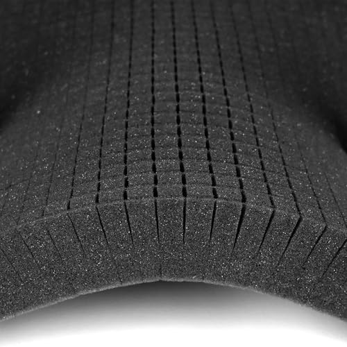 Foam Factory Inc 5 PCS 12 x 13 x 2 Inch Pick and Pluck Packing Foam Insert, Pick Apart Foam - Pluck Pre Cube Sheet Foam For Tool Game Box Cases, Charcoal Polyurethane Foam Pad Insert