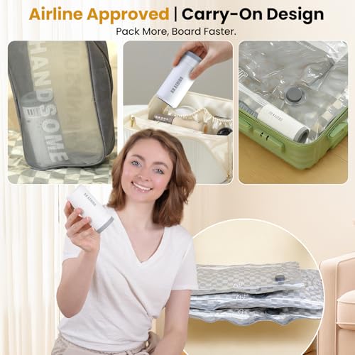 Vacuum Storage Bags with Pump, 12PCS Space Saver Bags for Clothing Travel - size: 12 Combo Travel Size