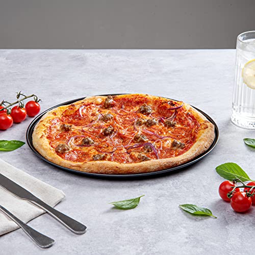 Restaurantware Met Lux 13 Inch Pizza Pan With Holes 1 Heavy-Duty Pizza Pan With Holes - Perforated Non-Stick Carbon Steel Pizza Crust Pan Keeps Pizza Fresh For Any Food Service Establishments - size: 13" (Pack of 2)
