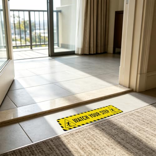 Watch Your Step Sign Sticker, 2 Pack 14 x 2.7 Inch Floor Warning Decal - color: Watch Your Step 579