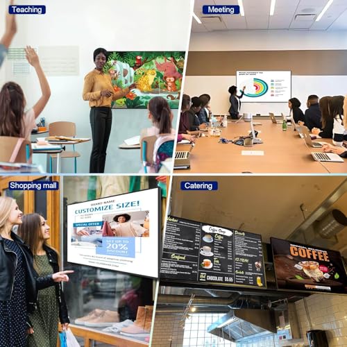 43inch Wall Mount Digital Signage, 500nits High Brightness Advertising Display, 4K UHD IPS Digital Signage Display, CMS/U-Disk Plug&Play, Smart Split Screen, 7/24 Timer Switch， Android 11OS - size: 43" 4K 500nits
