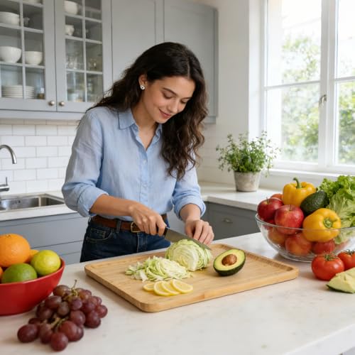 DILLMAN Bamboo Serving Tray Wooden Rectangle Dinner Food Bed Lab Tray Small - size: 14.2" x 9.5" x 0.8"