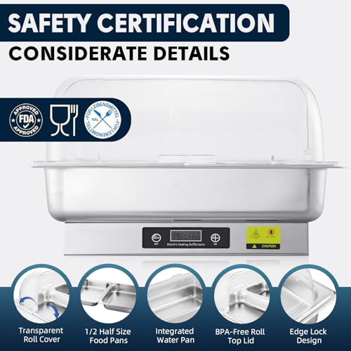 Electric Chafing Dish Buffet Server Set with Button Panel Control - size: 604-Dual Pan