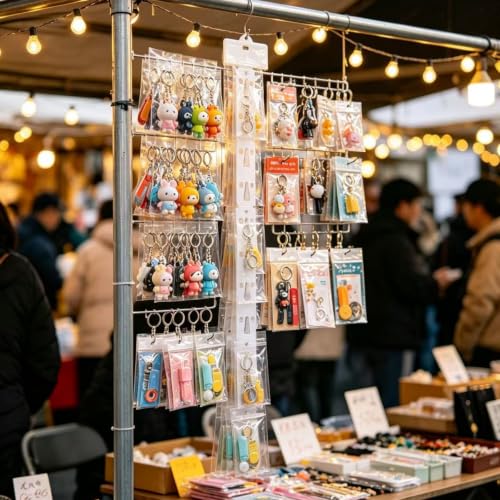 12 Pack 12 Station Plastic Hanging Merchandise Strips with Sticker for Vendor Store Rack Alley Hanging Bags Display Retail Candy chip Craft