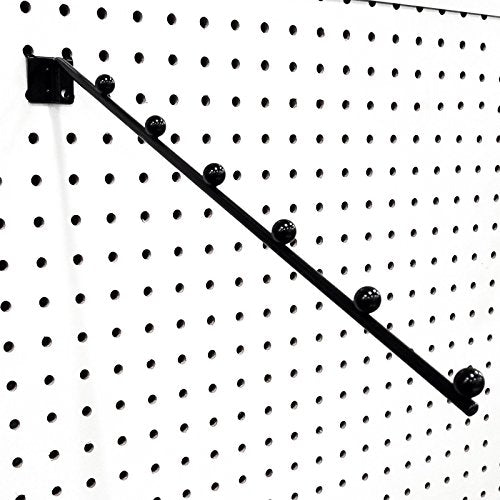 14" L Pegboard 6 Ball Waterfall Faceout Hook, Black - 1 Unit - color: Black, size: 1 Unit