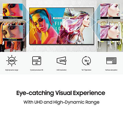Samsung 43-Inch BE43T-H Pro TV | Commercial | Easy Digital Signage Software | 4K | HDMI | USB | Tuner | Speakers | 250 nits, Black - size: 43-inch, style: 2020 version