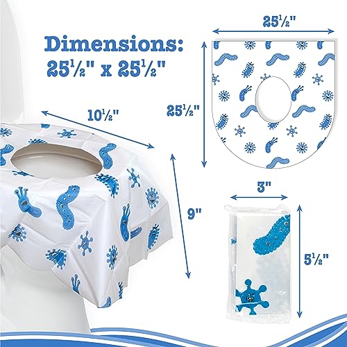 Potty Shields Disposable Toilet Seat Covers, XL Waterproof Sheets, 6 Pack
