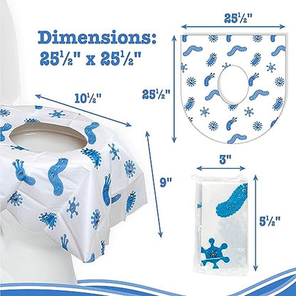 Potty Shields Disposable Toilet Seat Covers, XL Waterproof Sheets, 6 Pack