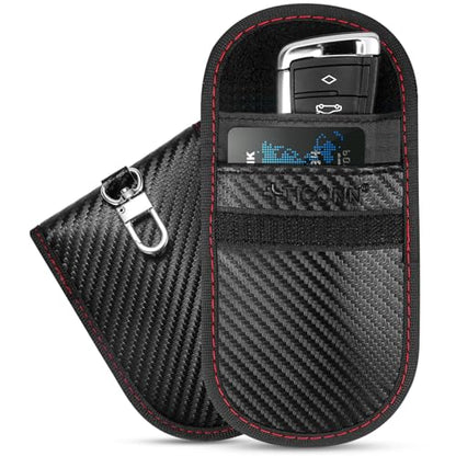 TICONN 2PK Faraday Bag for Car Key Fob, Anti-Theft NFC RFID Blocking Pouch - color: Black, size: Small