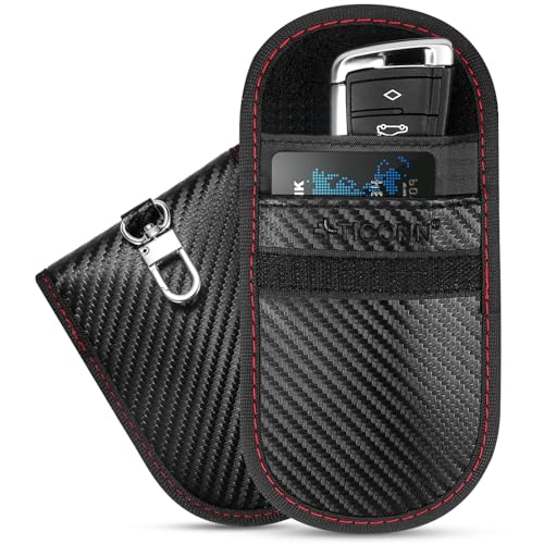 TICONN 2PK Faraday Bag for Car Key Fob, Anti-Theft NFC RFID Blocking Pouch - color: Black, size: Small