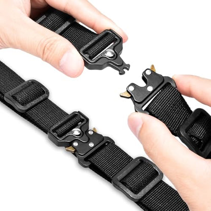 CooBigo 2 Sets 1" Tactical Buckle Strap Kit Replacement, 1 Inch Heavy Duty Tactical Belt Buckle with Adjustable Tri-glide Slider, D Ring and 5 Yard Webbing - color: F: 1" Buckle Kits