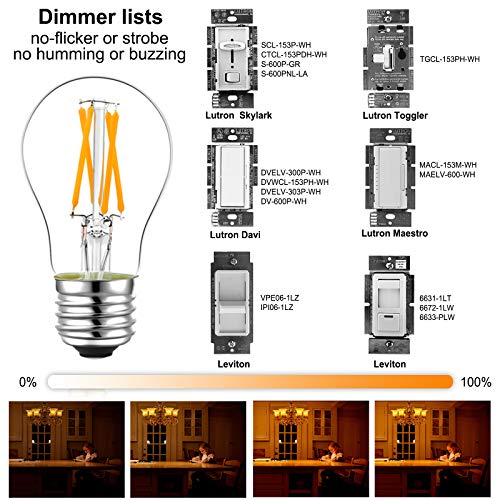 LiteHistory A15 E26 Led Bulb 60 watt,Dimmable,Soft White Light Bulbs,2700K - color: Warm White 2700k