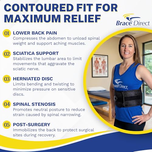 Brace Direct LSO Back Brace for Lower Back Pain - Adjustable Lumbar Support