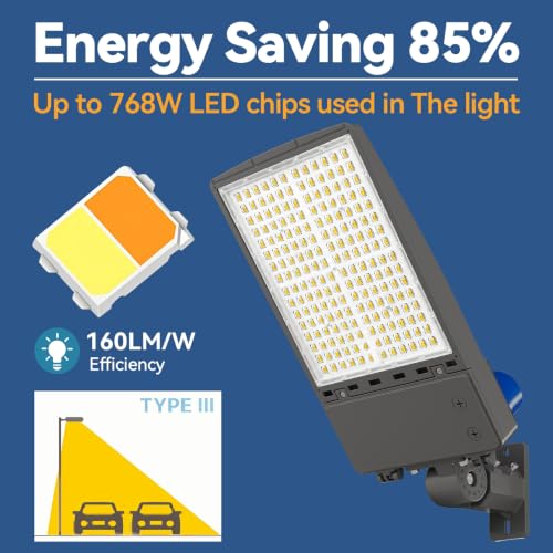 360W LED Parking Lot Light 2Pack: 250W/300W/360W Selectable, Shoebox Light
