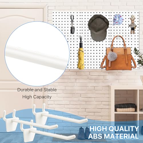 Supkiir 100Pcs Plastic Pegboard Hooks 4" Yellowish, Peg Board Shelving Hooks Suitable for 1/4 and 1/8 Pegboard, Pegboard Accessories for Kitchen Room Garage Office Tools Crafts Store Display