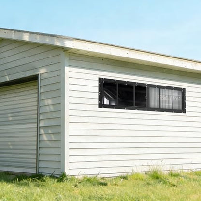 Yuzzy Shed Windows 2 Pack, 12"x36" Sliding Windows Transom Window with Tempered Glass and Removable Fiberglass Screen for Shed, Chicken Coop, Playhouse, Household, Garage, Barns (Black) - color: Black, size: 12"x36"