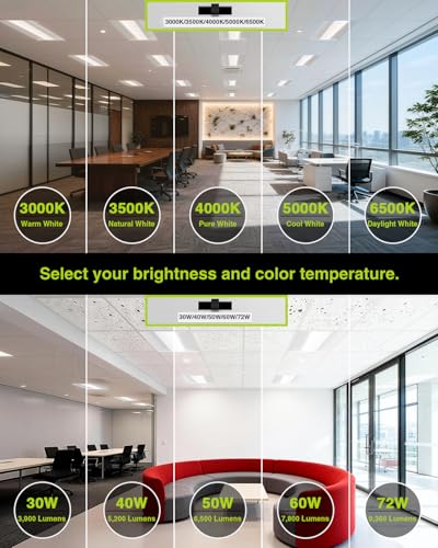 YXL 2x2 LED Troffer Light, 5CCT Switch LED Drop in Ceiling Light, 2-Pack - size: 2x2 FT-2Pack