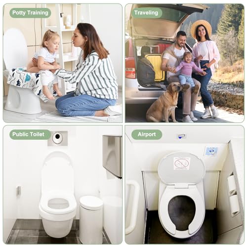 30 Pack Toilet Seat Covers Disposable, Large Waterproof Potty Covers for Toddlers, Kids, and Adults, Individually Wrapped for Travel, Toddler Potty Training for Public Restroom, Airplane, Trip - color: Dinosaur