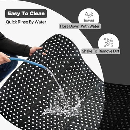 uyoyous Rubber Flooring Mat with Drainage Holes 82.67"x35.43" Resistant Anti-Fatigue Commercial Kitchen Mats with Non-Slip Backing Heavy Duty Rubber Drainage Mat for Industrial Kitchen