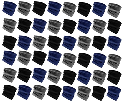 48 Pack Winter Scarves, Warm Winter Fleece Scarf Bulk Wholesale Donation Unisex Men Women - color: Assorted Fleece Neck Warmers (Gaiters)