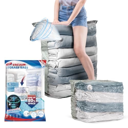 TAILI 6 Pack Vacuum Storage Bags, Jumbo Cube (31x40x15 Inch), Cream - color: Cream, size: 6 Jumbo