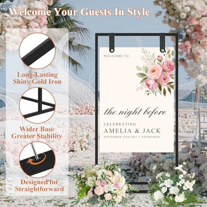 Wedding Sign Holder, Black - color: Black