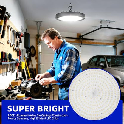 hykolity UFO LED High Bay Light, 200W, 26000LM, 5000K Daylight, 130LM/W - size: 200W