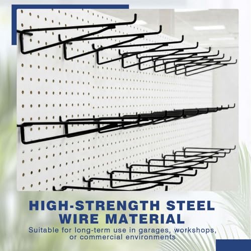 Shimeyao 20 Pcs 12 Inch Pegboard Shelf Brackets, Black - color: Black, size: 12 Inch