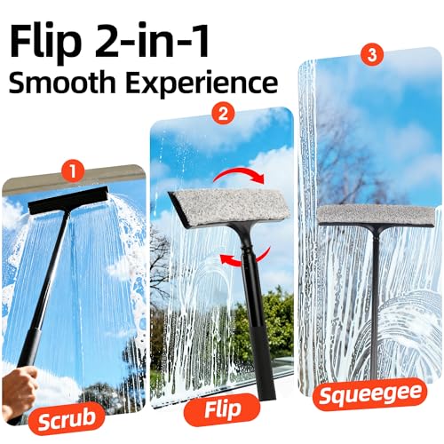 16-59" Telescopic 2-in-1 Window & Shower Squeegee for Glass Doors