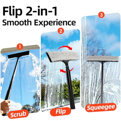 16-59" Telescopic 2-in-1 Window & Shower Squeegee for Glass Doors