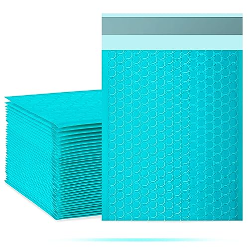 packbabol Bubble Mailers, 8.5x11 Inch Poly Padded Bubble Mailers Pack of 50 Bubble Envelopes Opaque Self Seal Adhesive Waterproof Bags for Shipping and Packaging (Teal) - color: teal, size: 8.5x11-50Pc