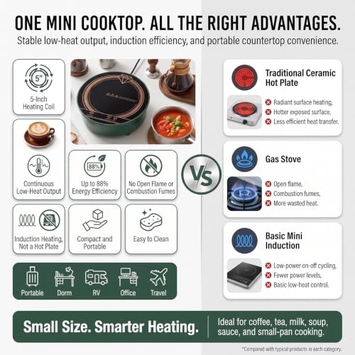 700W Mini Induction Cooktop for Moka Pot, RV & Camping - style: 700W/110V