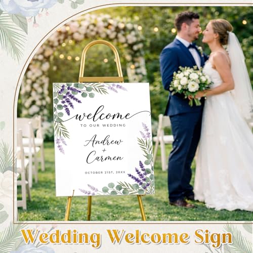 42"-63" Adjustable Gold Easel Stand for Wedding Sign Heavy Duty Metal Easel - color: Gold, size: 42"-63", style: Classic