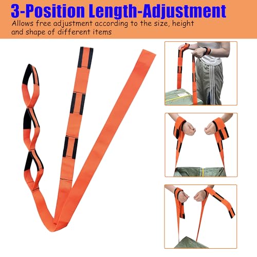 2-Pack Heavy Duty Furniture Moving Straps, 660LBS Adjustable PP Lifting Bands, Ergonomic Portable Carrying Belts for Furniture, Appliances, Heavy Boxes, Home Garage Office Moving