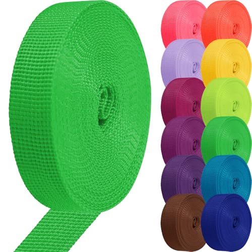 Polypropylene Webbing 1 Inch 1.5 Inch Nylon Webbing Straps Poly Strapping - color: Green, size: 1 inch x 10 yards