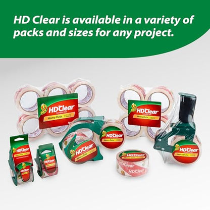Duck HD Clear Heavy Duty Packing Tape Refill Rolls, 2 in Wide, 6 Rolls - size: 6 Rolls, style: Refill