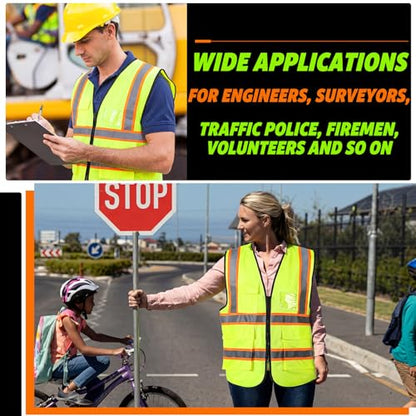 EBOOT 20 Pack Safety Vest High Visibility Reflective, Fluorescent Green - color: Fluorescent Green