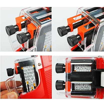 Walfront MX-6600 Tagging Gun Attacher Gun Kit for Retail Standard Price Tag Guntagging Gun with 2 Lines 10 Digits Display (Red)